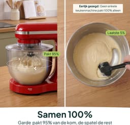 Vivid Green 2000W Keukenrobot - 6.2L - Mixer met Mengkom - Keukenmachine - Keukenmixer - Rood — thumbnail 3