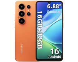 Blackview WAVE 10C Smartphone - Telefoon Dubbele Sim 4G - 6,88" HD+ IPS - 16GB(4+12) RAM - 32GB ROM - 5000 mAh - Android 16 - GPS - Oranje