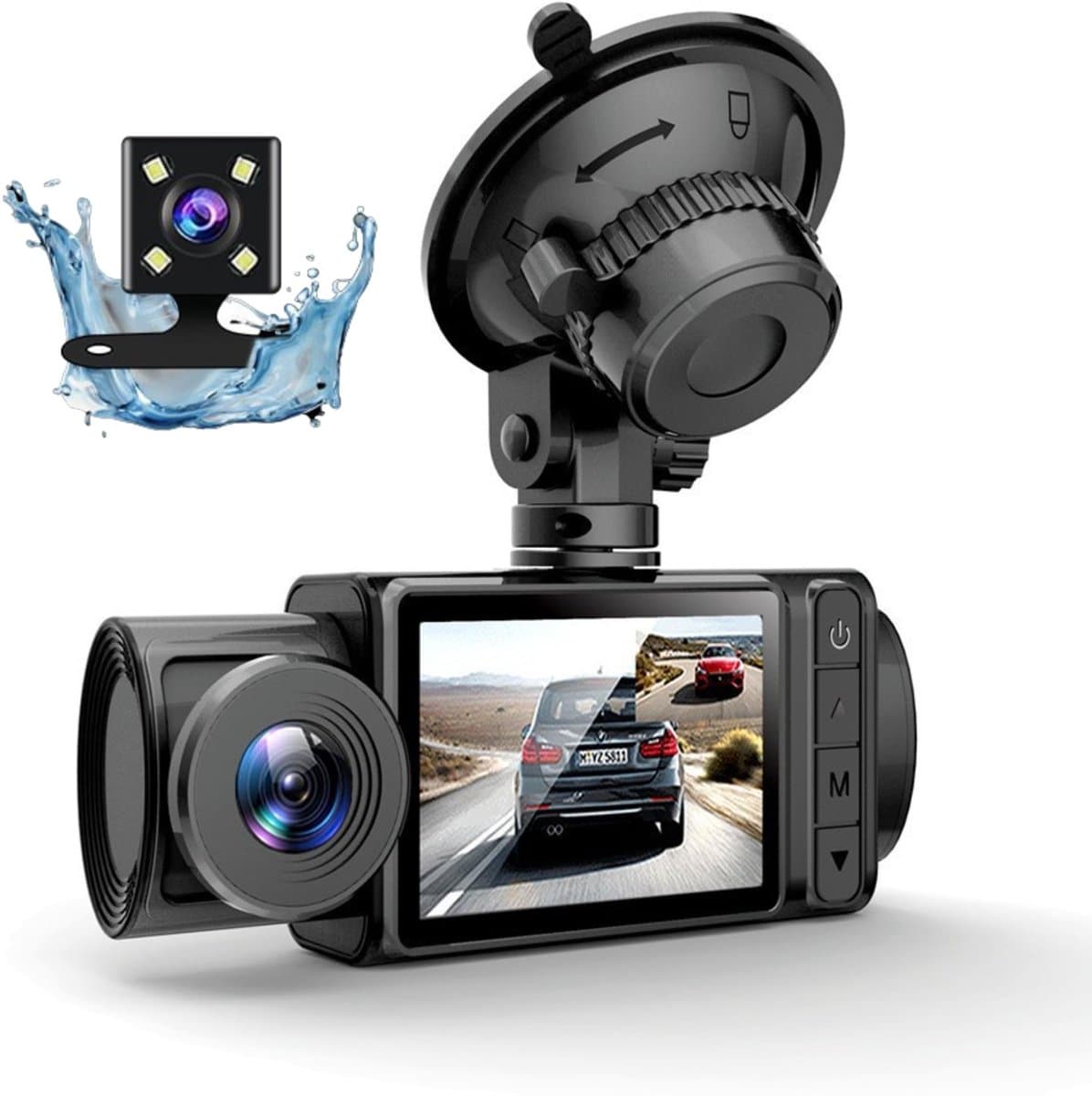 ONF3 - Dashcam - 3-kanaals Dashcamera voor Auto's - 1080P Full HD Nachtzicht - G-sensor en Parkeermodus - Veiligheid en Bewaking - Geschikt voor... — afbeelding 1