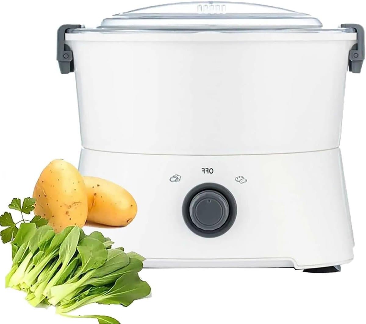 Elektrische Aardappelschiller - Automatische Schilmachine - Efficiënt Groenten Schillen - One-Touch Bediening - 1 kg Capaciteit - Wit — afbeelding 1
