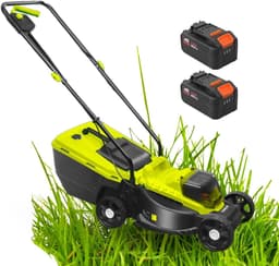 Elektrische Grasmaaier - Accu Grasmaaier - Gazon Onderhoud - Zelfrijdend - 33cm Snijdbreedte - Groen — thumbnail 1