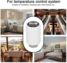 Slimme Radiatorknop - Thermostaatkraan Digitaal - Verwarming Regelen - App en Spraak Bediening - 5-35 Graden - Wit — thumbnail 3