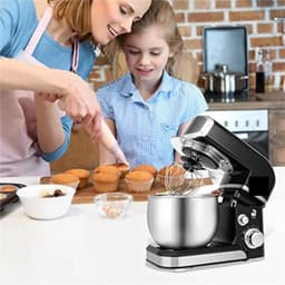 Staande mixer - Keukenmachine - Bakken en mixen - 6 snelheden - Compact formaat - Wit — thumbnail 2