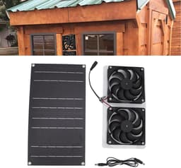 ONF3 - Solar Panel Fan Kit - 100W Waterdichte Ventilator voor Kassen en Kamperen - Energiezuinig en Betrouwbaar - Ideaal voor Buitengebruik - Zo... — thumbnail 3