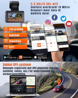 YOR® Dual Dashcam - Voor en Achter Camera – Auto Camera Met Nachtzicht – Zwart - 14cm x 15cm x 11cm — thumbnail 5