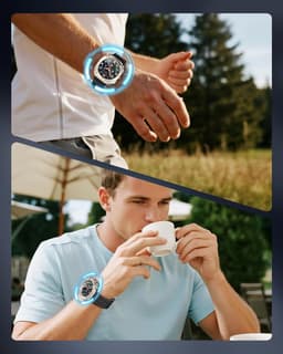 3 in 1 Metaal Case voor Samsung Galaxy Watch Ultra 47mm, Stalen Beschermbumper, Harde PC Achterkant en HD Gehard Glas Screen Protector, Titanium/Oranje — thumbnail 7