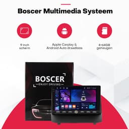 Boscer 2 Din Autoradio - Geschikt voor Ford Fiesta (2009-2014) - Draadloos Apple CarPlay & Android Auto - Vernieuwd Bedieningspaneel - 9 Inch HD Touchscreen - Android 15 - 4+64GB - WiFi, Bluetooth & USB - Camera & Microfoon — thumbnail 3