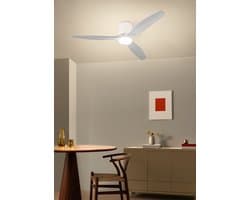 CREATE - Plafondventilator stil 40W (Ø132cm) - Sfeer- en hoofdverlichting LED - Afstandsbediening - 6 snelheden - Programmeerbaar - WIND CALM CUSTOM RATTAN — afbeelding 1