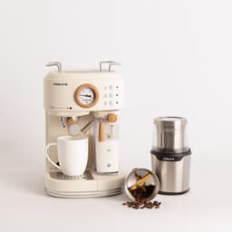 CREATE - Pack THERA RETRO PRO Halfautomatische espressomachine + MILL PRO Koffie- en kruidenmolen - Gebroken wit — thumbnail 4