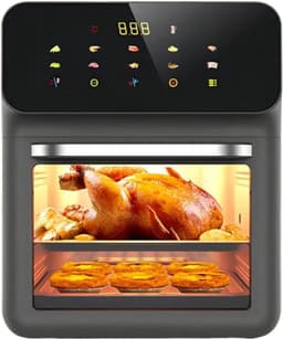 Tafeloven met Airfryer - Heteluchtoven Frituur - Gezond Koken - Veelzijdige Rooster en Dehydrator - 15 liter - Zwart — thumbnail 1