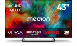 MEDION 108 cm (43 Zoll) QLED Fernseher (Smart-TV, Dolby Vision HDR, HBO Max, MagentaTV, Prime Video, Disney+, DAZN, Paramount+, Dolby Atmos, VIDAA Store, PVR, Bluetooth, MD 843602) — thumbnail 1