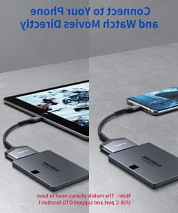 SATA naar USB C kabel voor 2.5" SSD en HDD, USB C 3.1 adapter voor dataoverdracht en compatibiliteit met Thunderbolt 3 apparaten — thumbnail 4