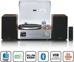 Lenco Platenspeler - MC-860WDSI HiFi-set met DAB+ FM en Internetradio – CD en Bluetooth - 2x 30W Speakers - Hout Zilver — thumbnail 4