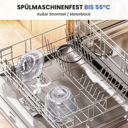 Elektrische hakmolen - Keukenmachine mini - Snel ingrediënten snijden - Glazen kom - 16x19x29 cm - Zilver — thumbnail 3