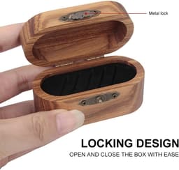 Daity 1 set - Gitaarplectrums van natuurlijk hout (5-delige set in doos) Massief houten plectrums voor folk- en akoestische gitaren; Cadeauset met accessoires voor elektrische gitaar, inclusief display en opbergdoosje; Voorzien van antislipgroeven. — thumbnail 4