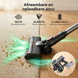 Prasky P1MAX - Steelstofzuiger Draadloos - 65000Pa - 50 Minuten - Afneembare Batterij - Geluidsniveau 70 dB — thumbnail 3