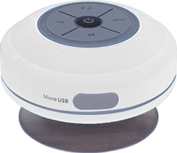 TOVBMUP Waterdichte Bluetooth-doucheluidspreker - Draadloze draagbare audio - Ingebouwde bedieningsknoppen - Luidspreker - Sterke zuignap - Geschikt voor badkamer, zwembad, auto, strand, binnen- en buitengebruik - Wit — thumbnail 1