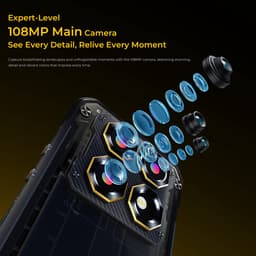 OUKITEL WP60 Rugged Smartphone 5G - 36GB RAM - 512GB ROM - 7,2 inch 120Hz - 10000mAh 33W - 108MP Camera - Dual SIM - Android 15 - NFC GPS - Geel — thumbnail 5