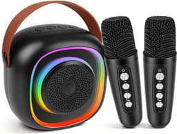 Dreamhigh® Karaoke Set voor Kinderen - Met 2 Draadloze Microfoons - Draagbare Bluetooth - Karaoke Met Ledverlichting en Stemeffecten - Karaokespellen voor Kinderen en Volwassenen - Hifi Mini - Karaokemicrofoon — thumbnail 1