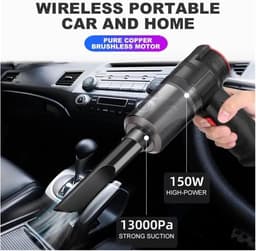 Handstofzuiger Draadloos - Mini Stofzuiger - Auto Interieur Reinigen - Blaas en Zuig - 150W Vermogen - One Color — thumbnail 5