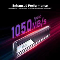 Draagbare SSD - Snelle Externe Opslag - Bestanden Overzetten - Tot 1050MB/s Snelheid - 2TB Capaciteit - Zwart — thumbnail 4