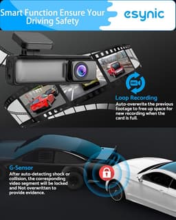 eSynic HD Dash Cam 1080P Wide Angle 160° WiFi Control, Dashcam Front Camera with 32GB SD Card Supports G-Sensor Night Vision, Car Recorder with Parking Mode for Car — thumbnail 3