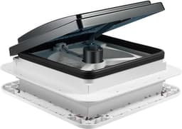 RV Dakventilator, 28 x 28 cm, 12 V, afvoerventilator, 6 versnellingen, dakventilator, camper, dakluikventilator met 4 led-lichtbronnen — thumbnail 1
