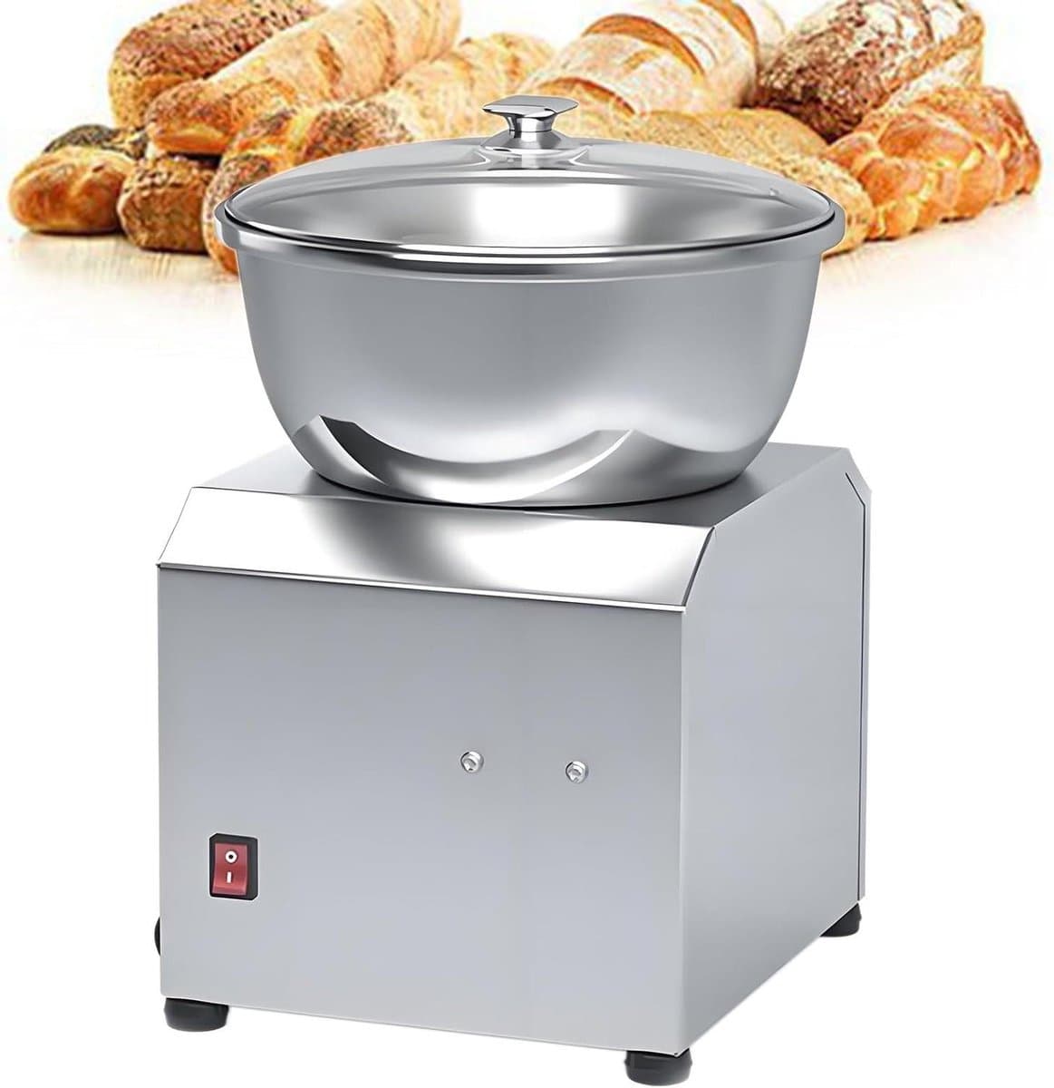 Deegmenger Keukenmachine - Spiraalkneedmachine Mixer - Deeg Kneden Mengen - Dubbele Rotatie Motor - 3 kg Capaciteit - Zilver — afbeelding 1