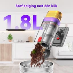 Draadloze Steelstofzuiger - Krachtige Zuiger - Huis Schoonmaken - Automatische Zuigkrachtregeling - 1.8L Container - Goud — thumbnail 4