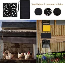 Zonneventilator - Ventilator schuilplaats - Dieren comfort - Energiezuinig 0.8W - 3.5x14x3.5 cm - Uniek — thumbnail 4