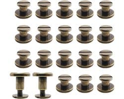 Ronde Messing Nieten voor Leren Handwerk en Binding, 20 Pairs (9x5mm) voor Creatieve Projecten