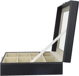 8 Slot Brilopslag Tas voor Meerdere Zonnebrillen en Eyewear, Leer Brillenhouder met 8 Compartimenten voor Dames en Heren, Ideaal voor Sieraden en Brillenverzameling — thumbnail 4