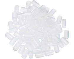 Pack van 100 Transparante Rubberen Eindkapjes 12mm ID - Flexibele Ronde Beschermkappen voor Schroeven, Buizen en Kabels - Zachte Rubberafdekkingen voor Bescherming en Veiligheid