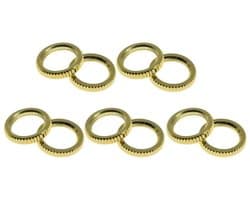 Set van 10 Fijn Geribbelde LP Gitaar Rocker Switch Moeren voor USA Spec 15/32" - Goudkleurig, Hoogwaardige Kwaliteit, Duurzaam Gebruik