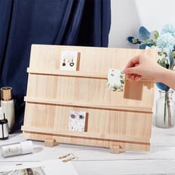 Houten Oorbellen Display Stand met 3 Lagen, Sieradenhouder voor Oorbellen, Kaartenhouder voor Thuis en Winkels, 40x14.3x30cm — thumbnail 2