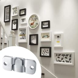 16 Wandmontagehouders van RVS, Verborgen Bevestiging, Geschikt voor Foto's en Lijsten, Inclusief 32 Schroeven voor Eenvoudige Installatie — thumbnail 4