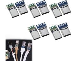 24 Pin USB 3.1 Type C Plug en Micro USB C Socket voor het solderen van draden en kabels - 10 Stuks voor veelzijdig gebruik