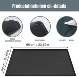 Quvo® Lekbak Wasmachine - Lekbak - Anti Trillingsmat Wasmachine - Lekbak Wasmachine 60x60 x - Grijs - Lekbak Wasmachine Universeel - 60cm x 60cm x 2cm — thumbnail 8