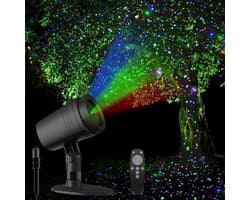 Laserprojector, waterdichte laserprojector voor kerstverlichting, RGB 3-kleuren sterrenregen laserlicht, afstandsbediening en timer, perfect voor feestjes, nieuwjaar en tuindecoratie.