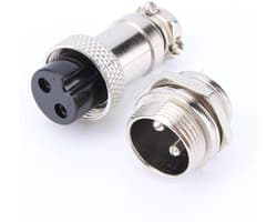 Aviation Connector Set voor 2-Pins Schroef Type - Duurzame Metaalverbinding voor Kabeltoepassingen en Elektronische Apparatuur