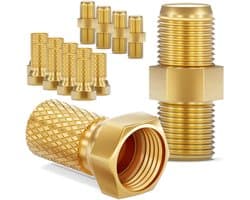 F-stekkers Coaxiaal - Antenne Kabel Connectoren - Verbinden Televisie Kabel - Vergulde Minimale Signaalverlies - 10 Stuks - Goudkleurig