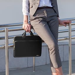 KIZUNA Laptoptas 15,6 inch notebook tas laptop voor MacBook Pro 16 M3 & M2 Max/16 Lenovo IdeaPad 5 Pro/Flex 5 & 5i/16 Legion Pro 5/15" IdeaPad 3i/HP Envy/Huawei/Dell hoes Sleeve Bag, zwart — thumbnail 4