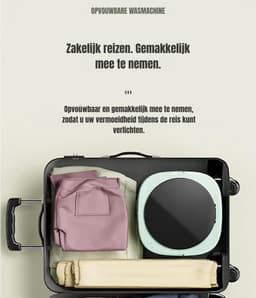 Zyrex® Camping Wasmachine - Mini Wasmachine - Wasmachines - 12 Liter - Draagbaar en Opvouwbaar - Roze - 30cm x 77cm x 77cm — thumbnail 5