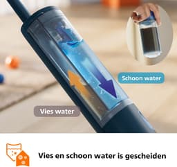 Philips OneUp Elektrische Dweil 3000 series XV3101/01 - Dweilsysteem - Vloerreiniger - Vuil water opzuigen - 1 stand - 50min dweilen - Geen emmer nodig — thumbnail 5