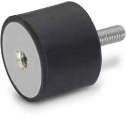 Rubberen Buffer - Trillingsdemper Elastische Steun - Machine Demping - Gevulkaniseerd Rubber - d1: 15mm h: 15mm - Zwart — thumbnail 4