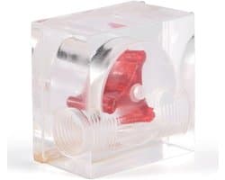 Flow Indicator voor Koelsystemen - Sensor voor Koelvloeistofstroom met 3 Wielen en G1/4 Draad voor PC Waterkoeling