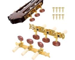 Lichte Stemsleutels voor Klassieke Gitaar, Precisie Tuning Mechanismen, Agaatkleurige Stalen Plaat, Ideaal voor Muzikanten en Guitaristen