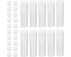 Ronde heldere munttubes van plastic voor het opslaan en beschermen van 25 mm munten met spons, ideaal voor verzamelaars en hobbyisten