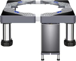 Wasmachine Voetstuk - Apparaat Basis - Huishoudelijk Gebruik - Verstelbare Lengte - 60x60x20cm - Zilver — thumbnail 1