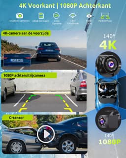 ESSGOO Draadloos CarPlay Scherm 10 Inch - Geschikt voor Android Auto Scherm - Dashcam voor auto - Incl. 64GB SD — thumbnail 4